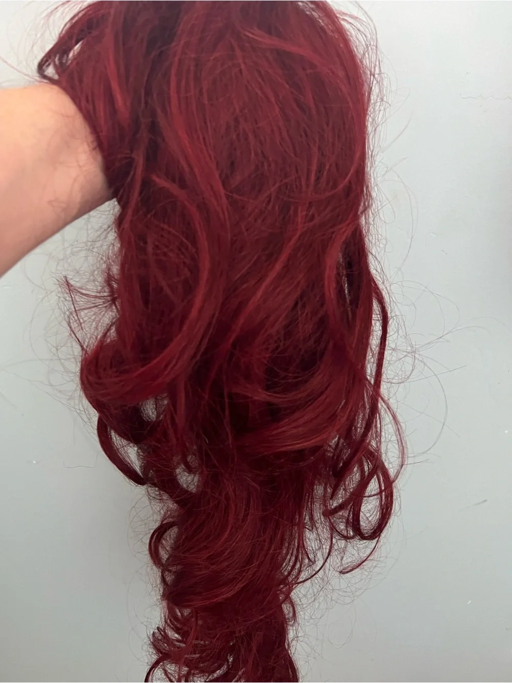 Rich Red Clip-In Wavy Hairpiece for Women